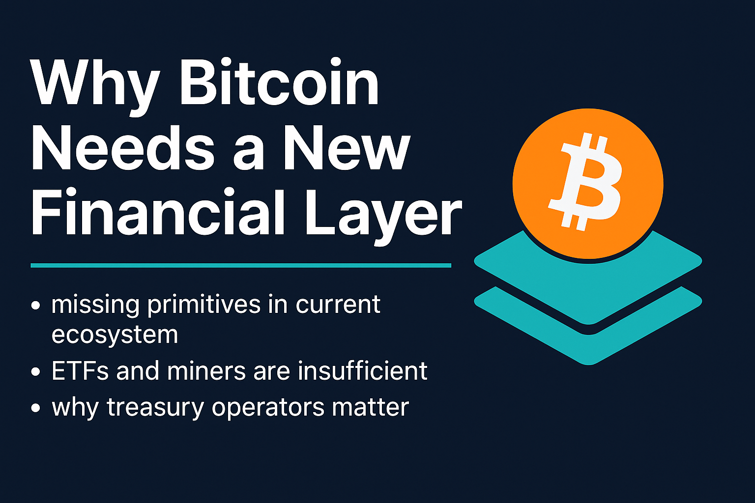 Why Bitcoin Needs a New Financial Layer